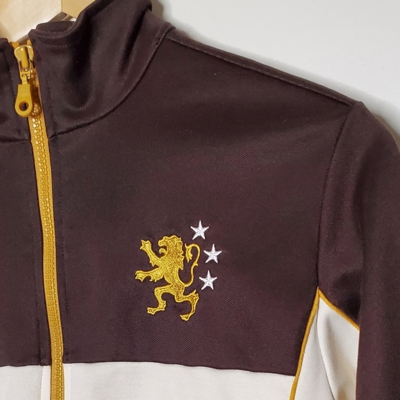 Brown and Bone Athletic Scene Zipped Light Sport Jacket with Ribbed Cuffs - Picture 6 of 11